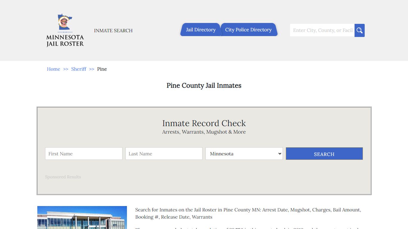 Pine County Jail Inmates | Jail Roster Search